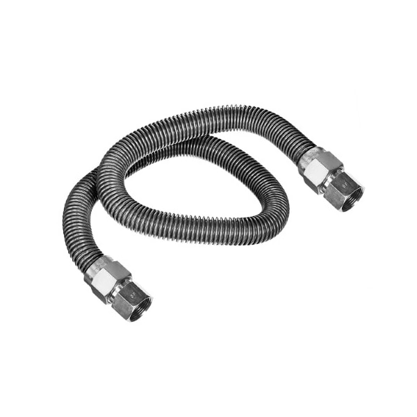 Flextron Gas Line Hose 1/2'' O.D. x 48'' Length 1/2" x 3/8" FIP Fittings, Stainless Steel Flexible Connector FTGC-SS38-48E - main